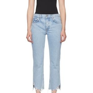 GRLFRND Tatum Raw Hem Faded Jeans